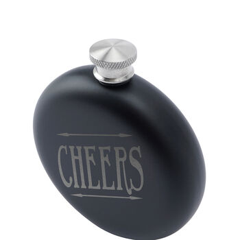Dapper Chap 'Down The Hatch' Black 6oz Hip Flask | Gift Boxed, 5 of 5