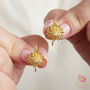 Gold Filigree Flower Hook Earrings, 18k Gold Vermeil, thumbnail 4 of 9