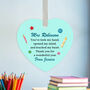 Personalised Thank You Teacher Gift Heart Decoration, thumbnail 1 of 2