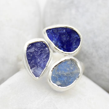 Tanzanite, Moonstone And Lapis Lazuli Gemstone Ring, 4 of 7