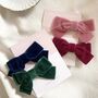 Set Of Two Velvet Hair Bow Clips Choose Your Colours, thumbnail 2 of 5