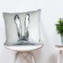 Hare Cushion 'The Runners Number One', thumbnail 2 of 5