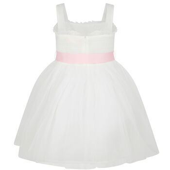 Ballet Tutu Tulle Flower Girl Dress, White And Pink, 5 of 6