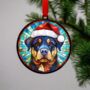 Rottweiler In Santa Hat Suncatcher Decoration, thumbnail 2 of 6
