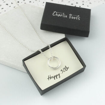 30th Birthday Sterling Silver Ring Necklace, 3 of 7