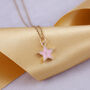 Purple And Pink Enamel Heart And Star Initial Necklace, thumbnail 1 of 2