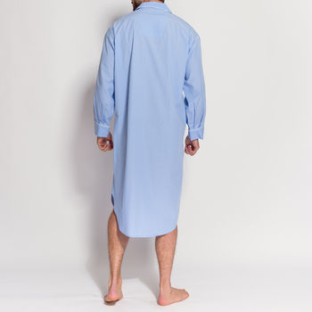 Men's Crisp Blue And White Striped Nightshirt, 2 of 4