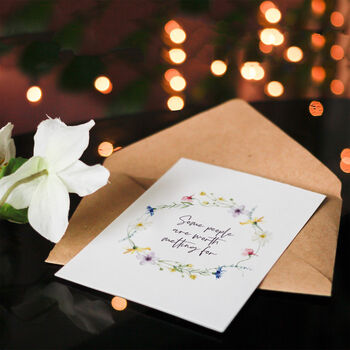 Wildflower Wreath Worth Melting For Anniversary Wedding Card, 4 of 6