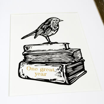 Personalised 'Books' First Wedding Anniversary Print, 9 of 9