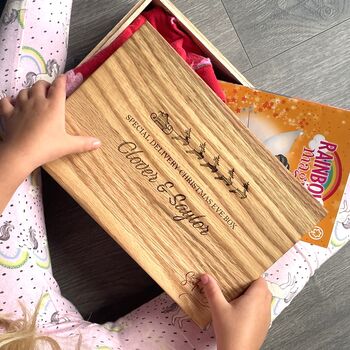 Personalised Oak Christmas Box, 2 of 10