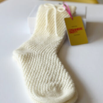 100% Cashmere Mesh Lace Socks, 5 of 8