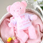 Personalised 1st Birthday Pink Teddy Bear Soft Toy, thumbnail 1 of 1