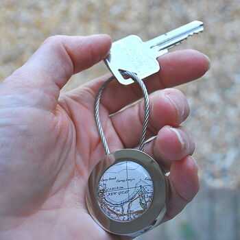 Map Keyring With Personalised Tag, 5 of 5