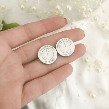 Personalised Circle Cufflinks A Moment In Time, 2 of 5