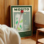 Retro Mojito Cocktail Print, thumbnail 3 of 12
