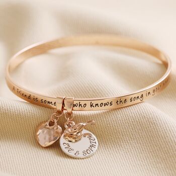 Personalised 'Friend' Meaningful Word Bangle, 5 of 6