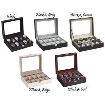Watch Display Box With Ten Slots And Glass Lid, 9 of 9