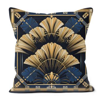 Deco Elegance In Blue Art Deco Cushions Design Three, 4 of 8