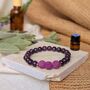 Calm Amethyst Lava Bead Aromatherapy Bracelet, thumbnail 1 of 5