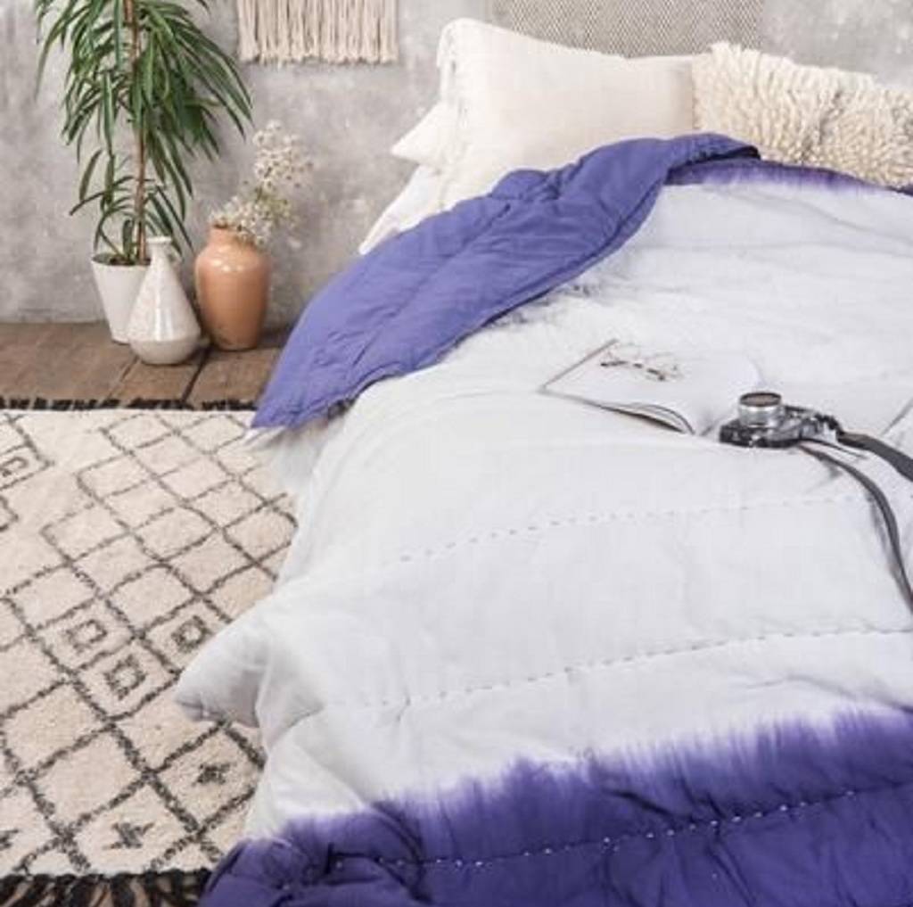 Indigo And White Cotton Voile Quilt Bedspread By Marquis & Dawe