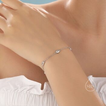 Cz Cluster Bracelet In Sterling Silver, 4 of 9