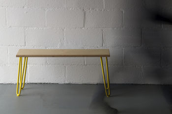 Bench With Industrial Hairpin Legs In Plywood, 2 of 9