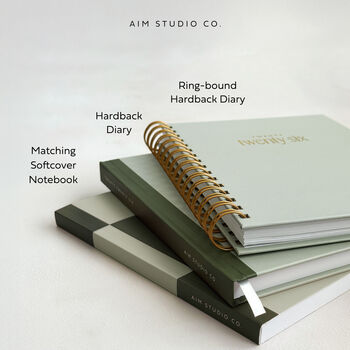 Personalised 2026 Diary With Matching Notebook And Pen Gift Set, Sage Green, 11 of 12