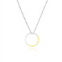 9ct Gold And Sterling Silver Two Tone Circle Necklace, thumbnail 2 of 6