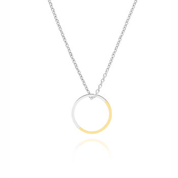 9ct Gold And Sterling Silver Two Tone Circle Necklace, 2 of 6