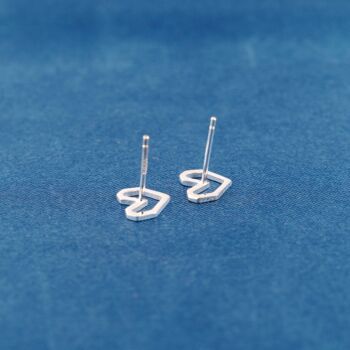 Silver Heart Stud Earrings, 6 of 8