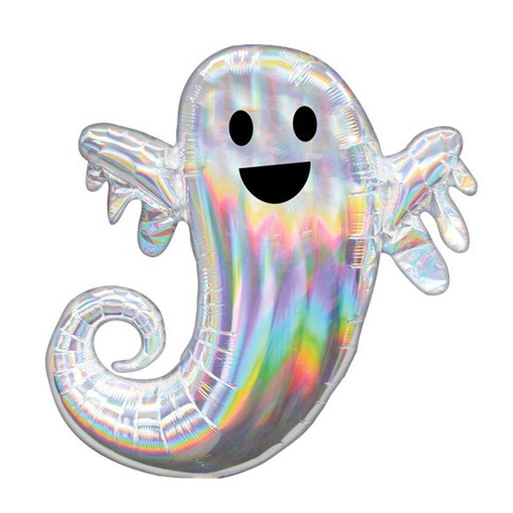 Large Iridescent Ghost Halloween Foil Balloon By Sixpence Paperie