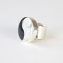 Howlite And Onyx Yin Yang Gemstone Ring Set Silver, thumbnail 1 of 4