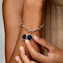 925 Sterling Silver Links Round Locket Bracelet, thumbnail 4 of 8