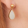 Moonstone Teardrop With Gold Plated Stud Earrings, thumbnail 3 of 12