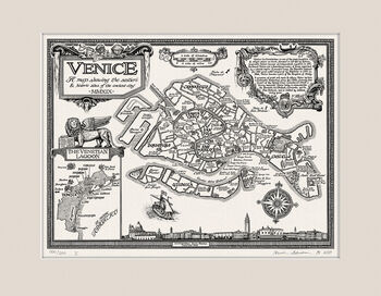 Venice Map Hand Drawn Fine Art Print, 11 of 12