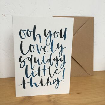 Ooh You Squidgy Little Thing New Baby Card, 2 of 3