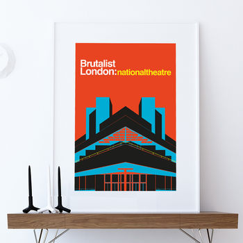 Brutalist London National Theatre Illustrated Poster, 2 of 3
