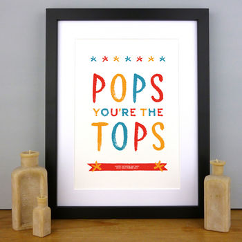 'Pops You're The Tops' Personalised Print, 2 of 7