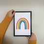 'Don't Give Up' Hand Painted Rainbow Print, thumbnail 6 of 8
