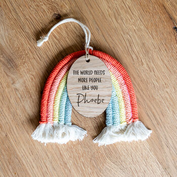 Personalised Macrame Rainbow Sign Thank You Gift, 4 of 5