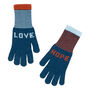 Blue / Orange Love And Hope Lambswool Gloves, thumbnail 2 of 3