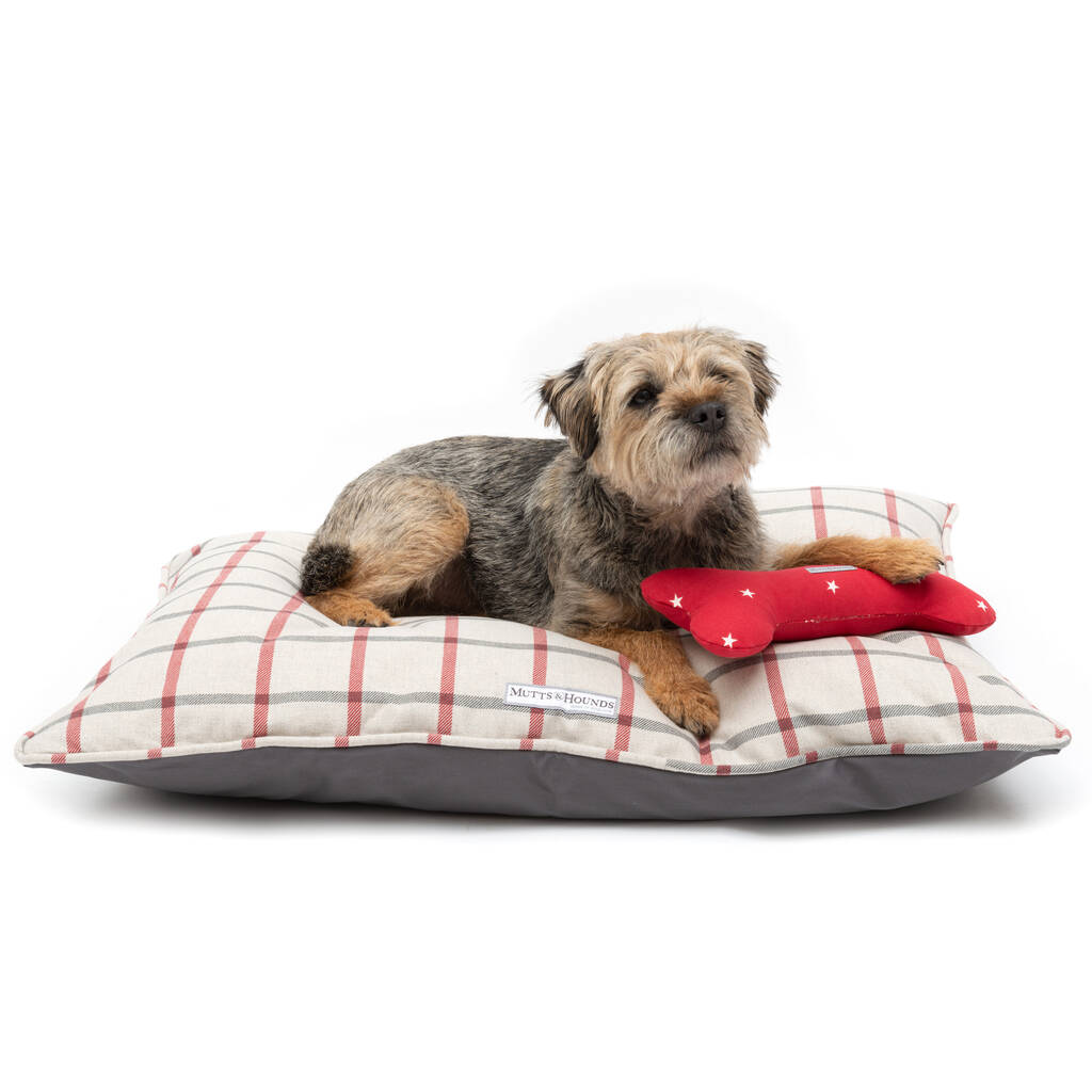 Nottingham Checked Brushed Cotton Dog Beds By Mutts & Hounds