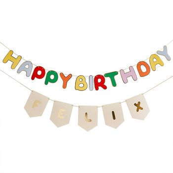 Colourful Birthday Banner With Name Bunting Set, 2 of 3