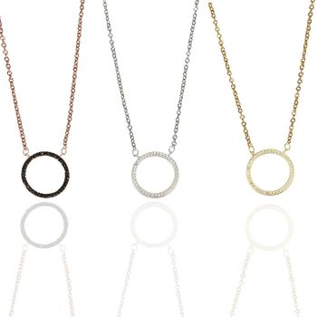 Large Circle Necklace Rose Or Gold Plated 925 Silver, 6 of 9