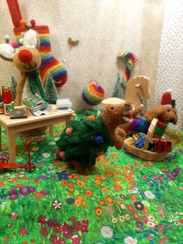 Handmade Felt Festive Rainbow Dog Lgbt Decoration, 2 of 2