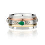Amara Bliss Green Onyx Silver Spinning Ring, thumbnail 3 of 10