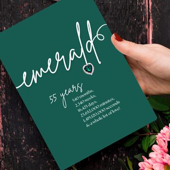 Sparkly Emerald Anniversary Heart Card, 2 of 8