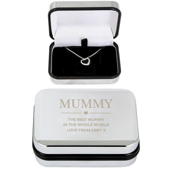 Personalised Box And Sterling Silver Heart Necklace, 9 of 10