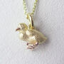 Personalised Tiny Gold Plated Sterling Silver Duckling Necklace For Girls, thumbnail 3 of 11