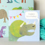 Triceratops Dinosaur Birthday Card, thumbnail 5 of 5